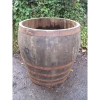 39" Natural Finish Giant Oak Tub Half-Barrel