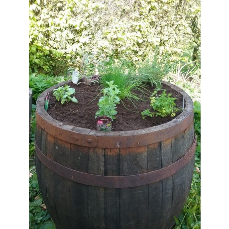 Giant Oak Tub Raised Bed - 39" Rustic Finish