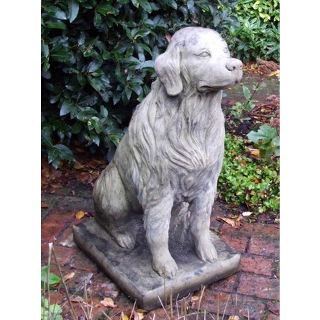 Golden Retriever Stone Statue