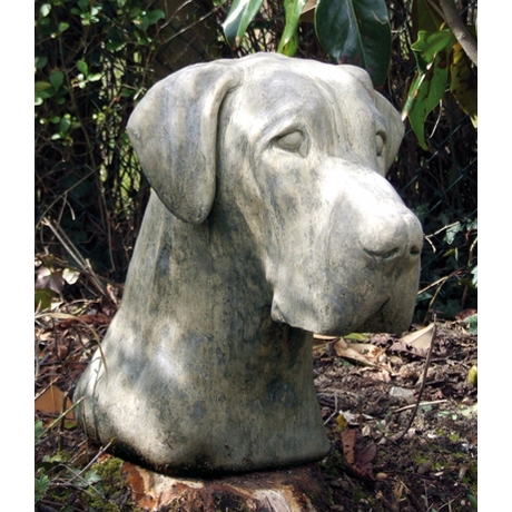 Great Dane Head Stone Statue