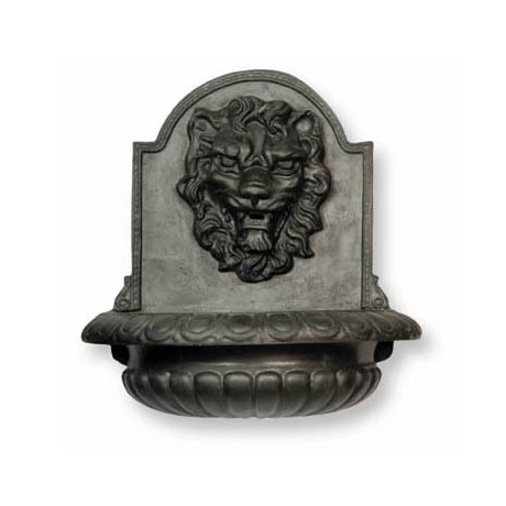 Great Lion Bowl Wall Fountain - XL Faux Lead