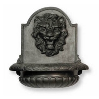 Great Lion Bowl Wall Fountain - XL Faux Lead