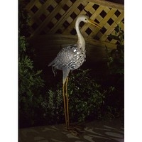 Metal Silhouette Heron Solar Light