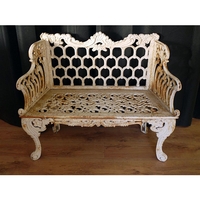 Horse Shoe Victorian Garden Bench - Antique White