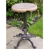 Iron Bar Stool With Wooden Top