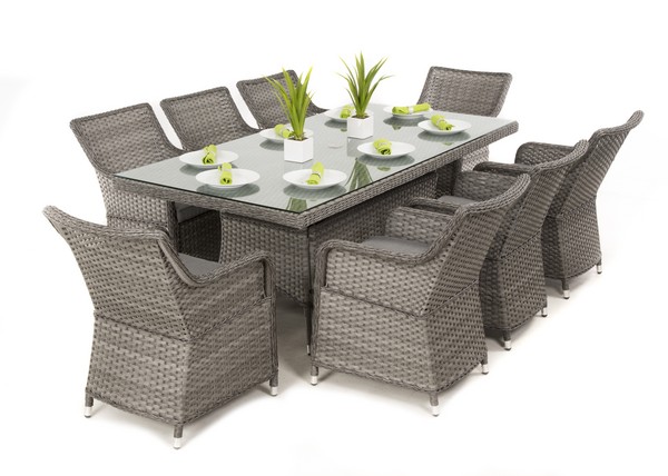 Barrel & Garden :: Maze Rattan - Victoria 8 Seat Rectangle Dining Set