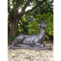 Laying Stag Cast Iron Statue