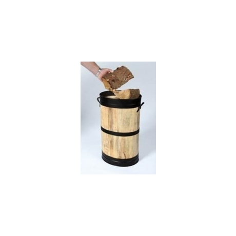 Log / Coal Oval Storage Barrel - Black Hoops