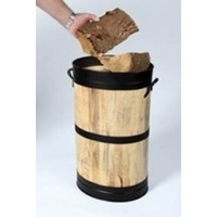 Log / Coal Oval Storage Barrel - Black Hoops