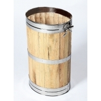 Log / Coal Oval Storage Barrel - Stainless Steel Hoops