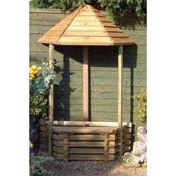 Log Wall Wishing Well