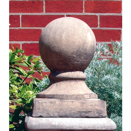 Ball On Base Finial - Cotswold Stone