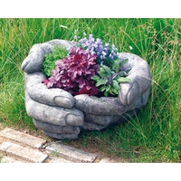 Cupped Hands Contemporary Stone Planter