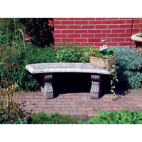 Curved Stone Bench With Scroll Leg Supports