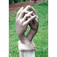 Entwined Hands Contemporary Cotswold Stone Sculpture