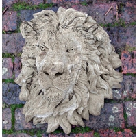 Grand Lions Head Wall Plaque - Stone Sculpture