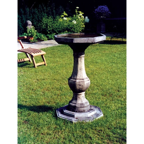 Pedestal Bird Bath Plain Bowl - Cotswold Stone