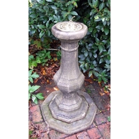 Pedestal Brass Garden Sundial - Cotswold Stone