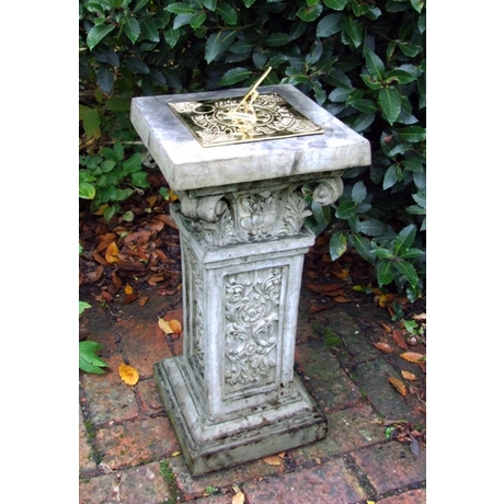 Rococo Brass Garden Sundial - Cotswold Stone