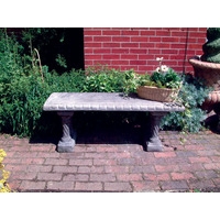 Straight Stone Bench With Column Base Supports