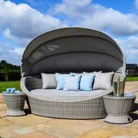Maze Rattan - Oxford Rattan Daybed with Canopy & Side Tables