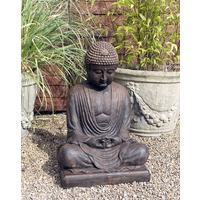 Meditating Buddha Stone Statue - Burnt Umber