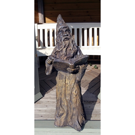 Merlin  Wizard Stone Statue - Burnt Umber