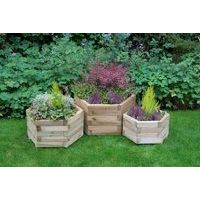 York Hexagonal Wooden Planters Set of 3