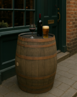 Rustic Barrel Table - 56 Gallon