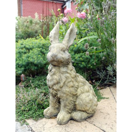 Fluffy Rabbit Stone Statue