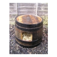 Oak Barrel Kitty Kennel - Dark