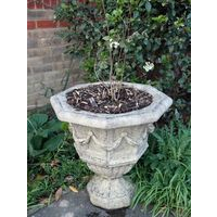 Octagonal Draped Vase Stone Planter