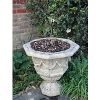 Octagonal Draped Vase Stone Planter