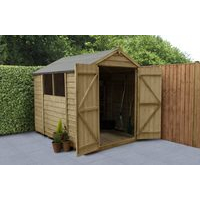 8x6 Overlap Apex Shed Double door -Pressure Treated