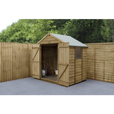 7x5 Pressure Treated Overlap Apex Shed (double door)