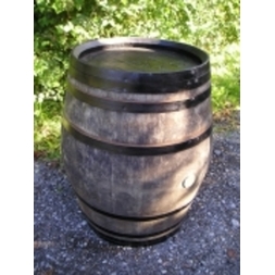 Rustic Barrel Table Black Hoops