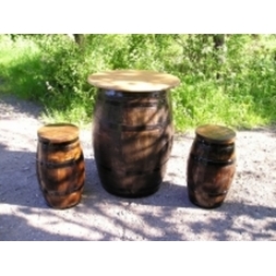 Hogshead table with stools