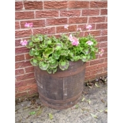 Half Oak Barrel Wall Planter - Rustic Finish - No Stock