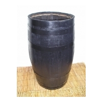 Tall Barrel Planter - Dark Stained Finish