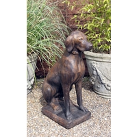 Pointer Dog Stone Statue - Burnt Umber