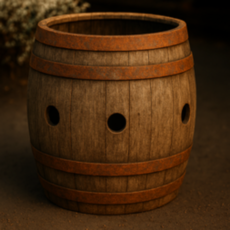Firkin Barrel Planter - Strawberry Natural Finish