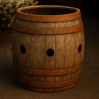 Firkin Barrel Planter - Strawberry Natural Finish