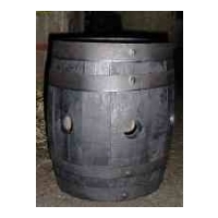 Firkin Barrel Planter - Dark Stained Finish