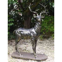 Standing Stag Cast Iron Statue - Left Facing