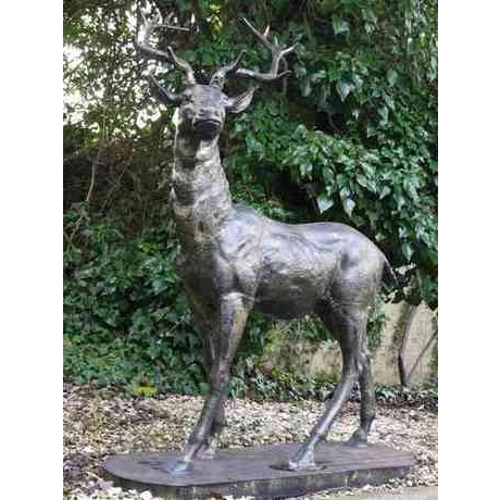 Standing Stag Cast Iron Statue - Right Facing