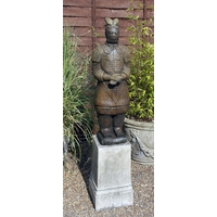 Terracotta Warrior Stone Statue - Burnt Umber