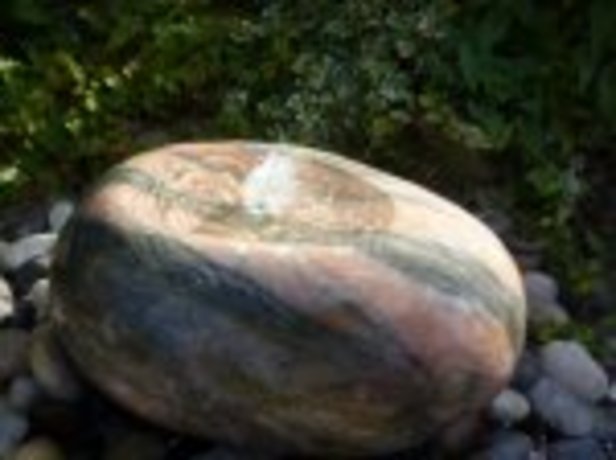 Polished Boulder Fountain - Sunset Orange