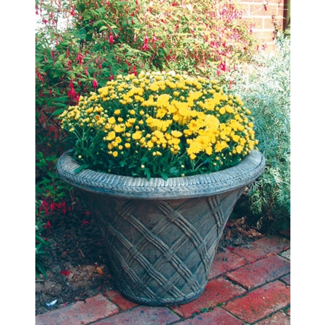 Thatched Urn Stone Planter