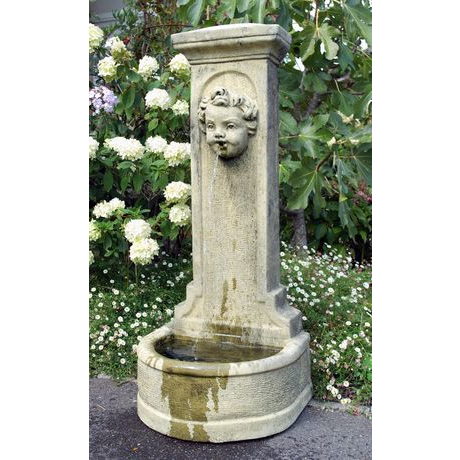 Upright Cherub Stone Fountain