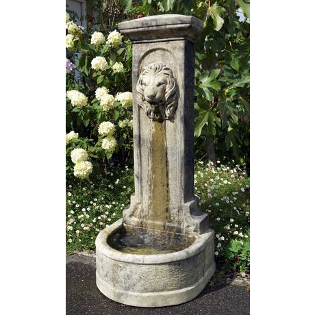 Upright Lion Stone Fountain